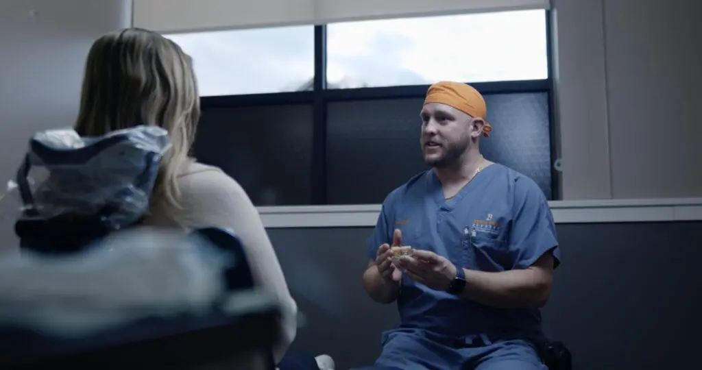 Dr. Calvi and patient