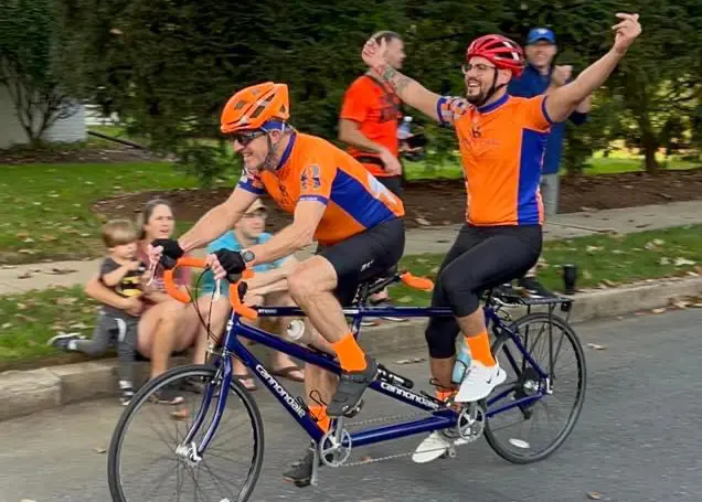 Berks oral surgery team on tandem bike photo